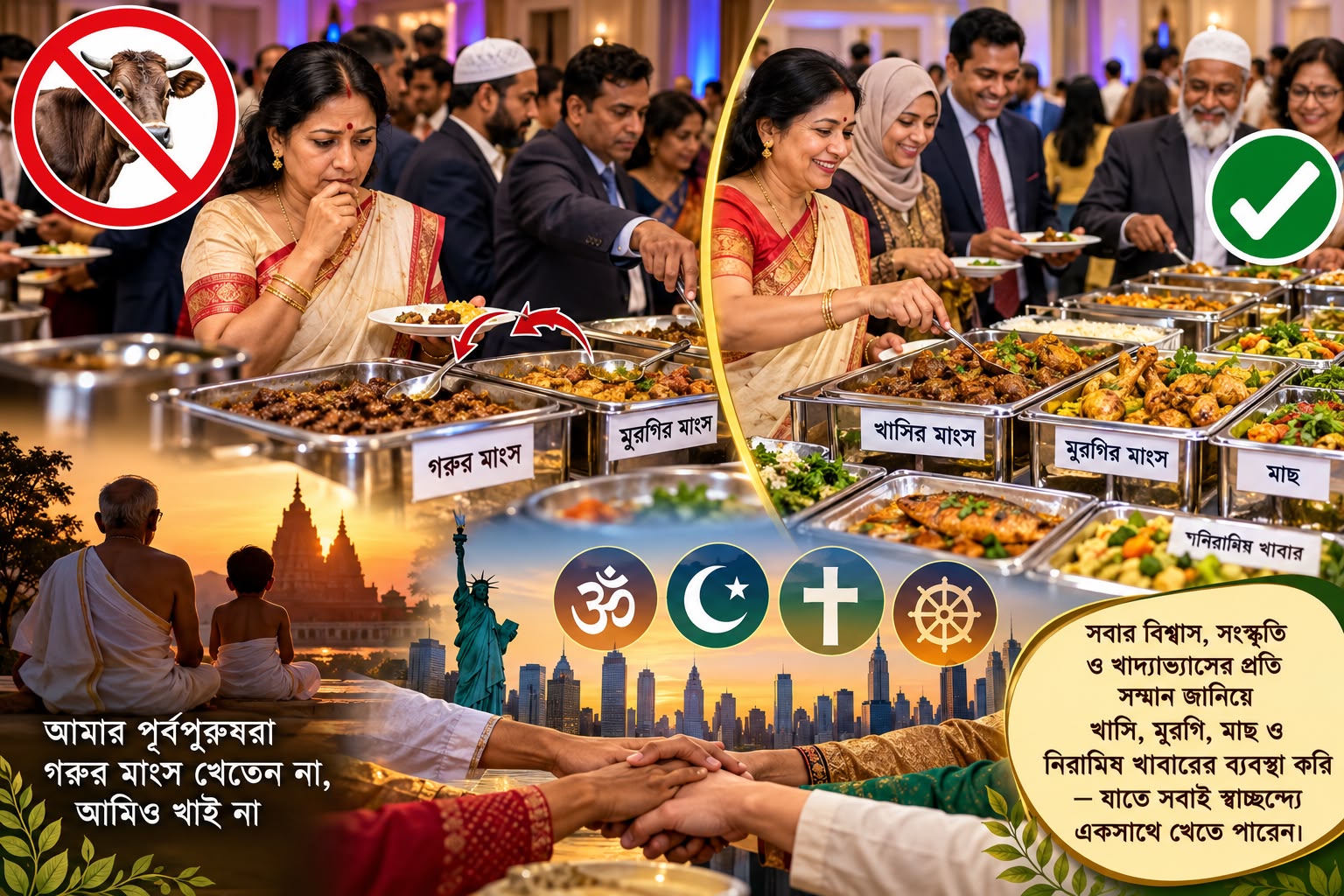 প্রবাসের সামাজিক অনুষ্ঠানে খাবার পরিবেশনে অসংবেদনশীলতা: অন্যের ধর্মীয় বিশ্বাস ও খাদ্যাভ্যাসের প্রতি সম্মান কোথায়?