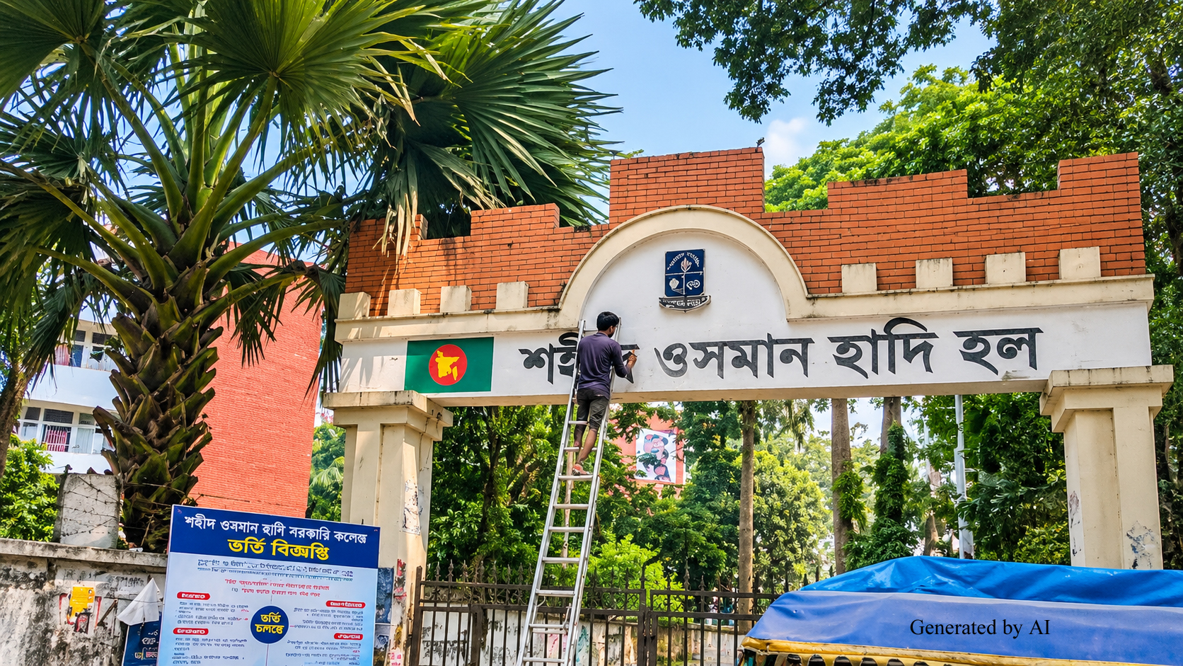 ঢাবির হলে ফিরছে ‘শেখ মুজিবুর রহমান হল’ নাম, মুছে ফেলা হচ্ছে হাদির নাম
