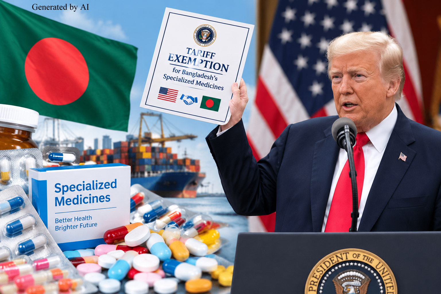 বাংলাদেশের বিশেষায়িত ওষুধে শুল্কছাড় দিল যুক্তরাষ্ট্র