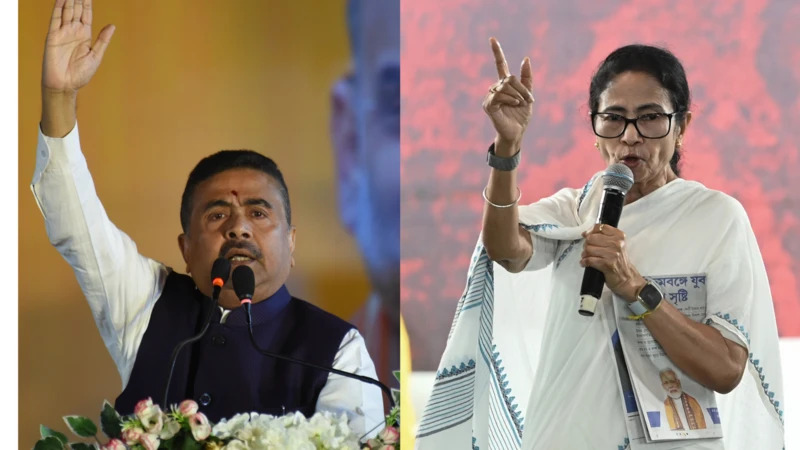 মমতা ব্যানার্জীর বিরুদ্ধে দুটি আসনে বিজেপির প্রার্থী শুভেন্দু অধিকারী