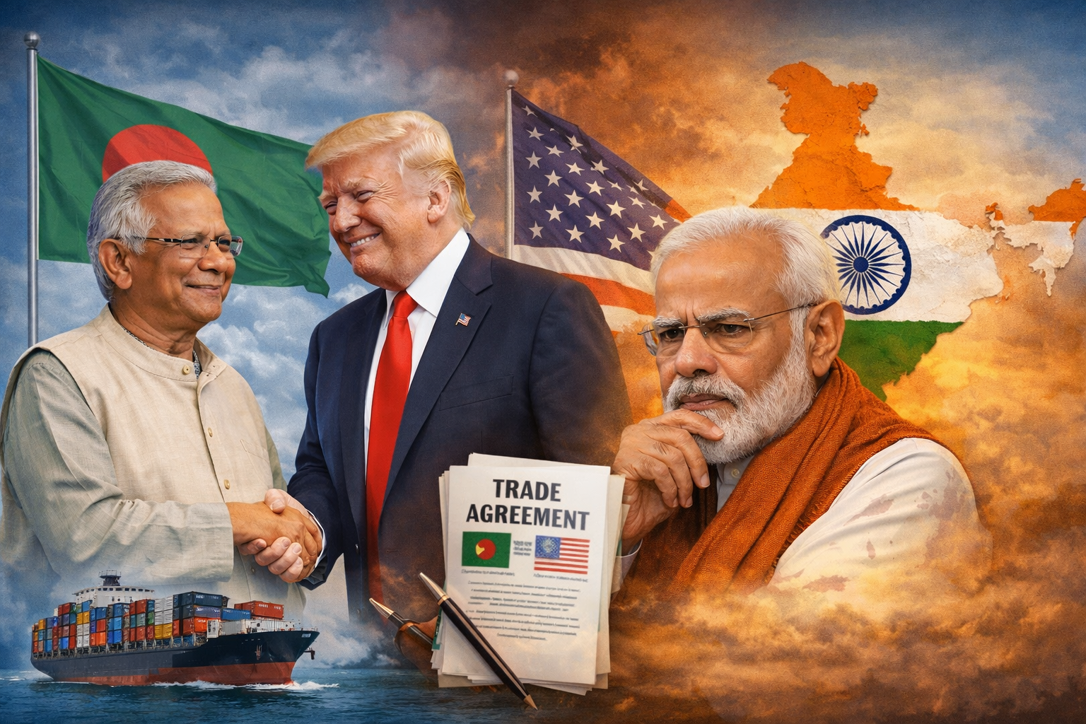 বাংলাদেশ-যুক্তরাষ্ট্র বাণিজ্য চুক্তি: গভীর দুশ্চিন্তায় ভারত